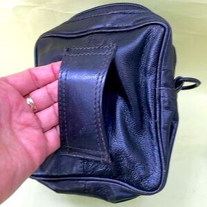 Vintage black convertible leather crossbody/belt bag